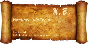 Markon Bónis névjegykártya